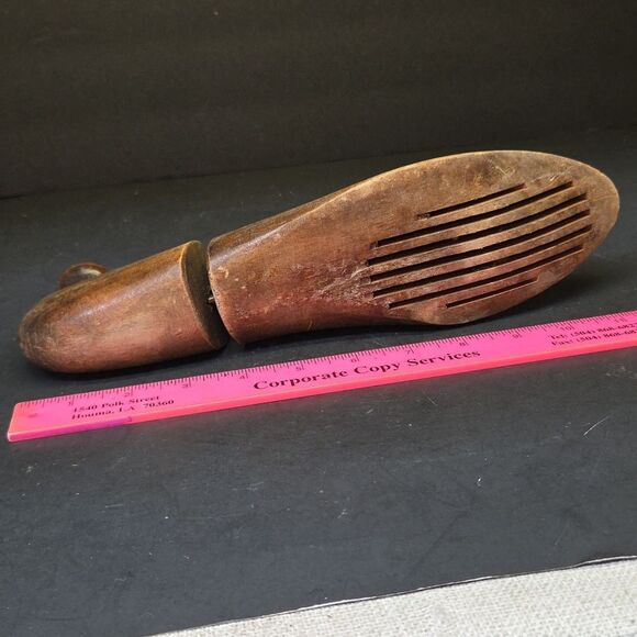 Lloyd & Haig Cobbler Shoe Form Mold 8 2 w/ Rare Knob Sizer Expander Vintage Wood - Picture 7 of 8